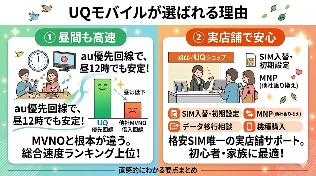 UQモバイルが選ばれる理由