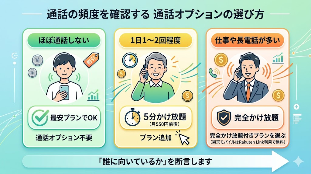 電話の頻度別SIM判断