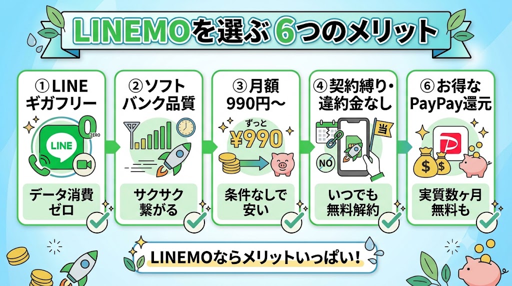 LINEMOを選ぶ6つのメリット