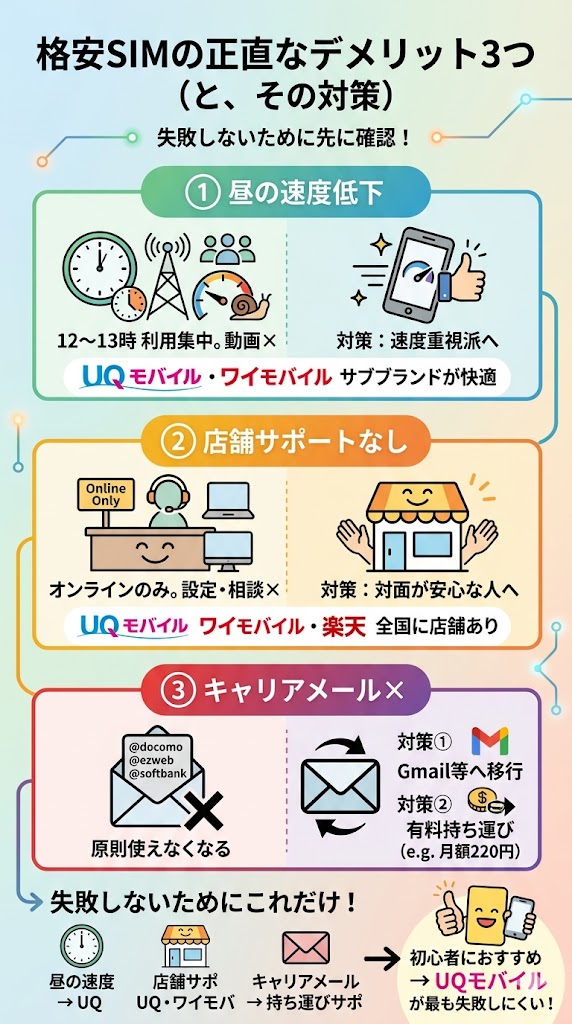 格安SIMのデメリット