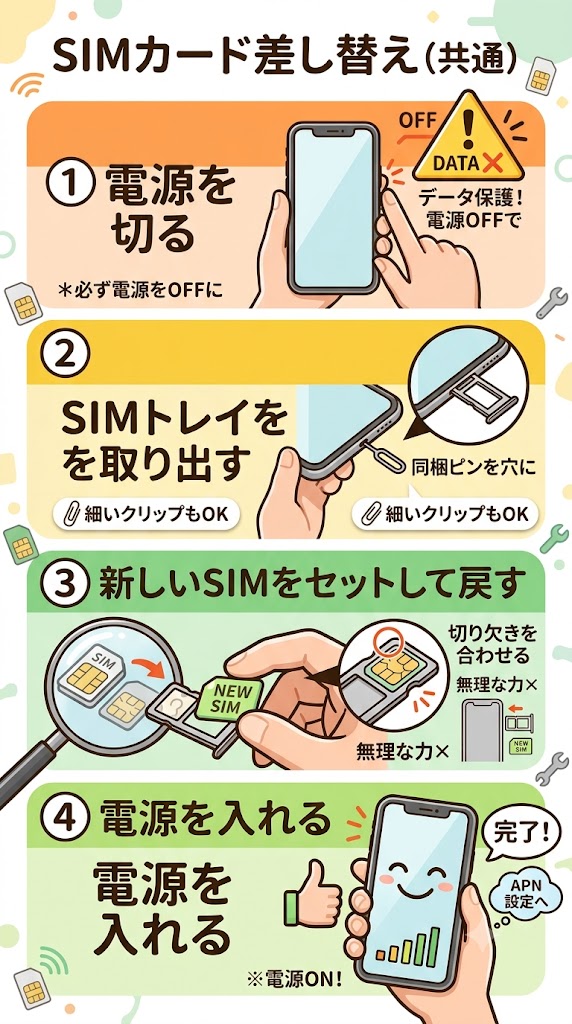 simカードの交換方法