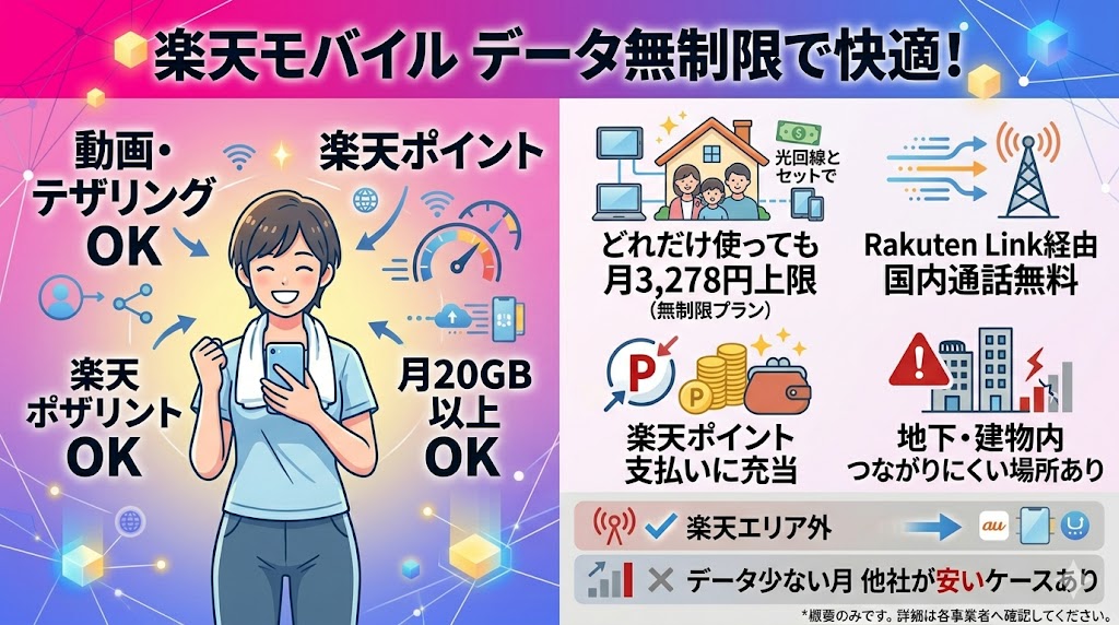 楽天モバイルおすすめ回線
