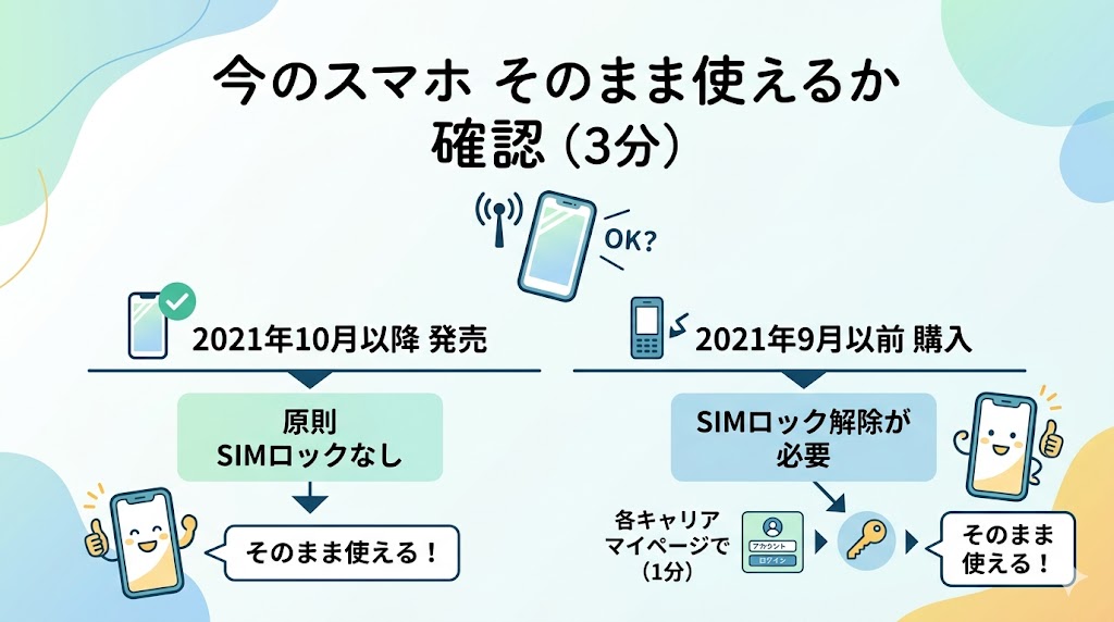 SIM乗り換えの前にスマホ年数確認