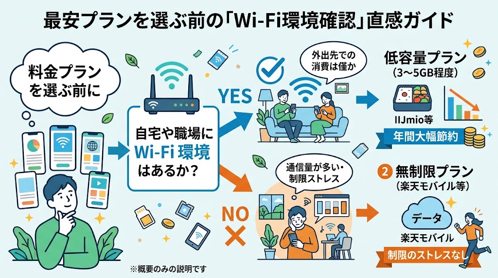 SIM料金プランを選ぶ前に「自宅のWi-Fi環境」を確認する