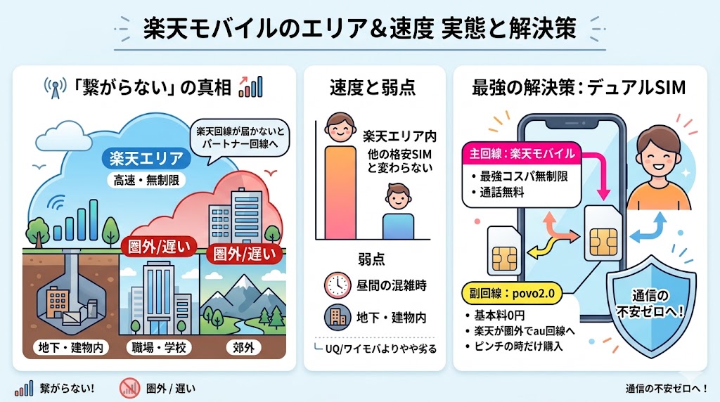 楽天モバイルエリアと速度の実態