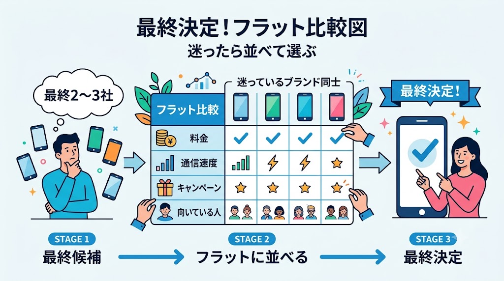 比較記事で探す「料金」「通信速度」「キャンペーン」「向いている人」