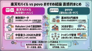 楽天モバイルとpovoはどっちがおすすめ