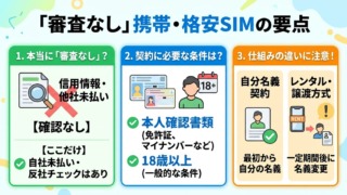 審査なしの携帯・格安SIMはある?まず確認したい契約条件